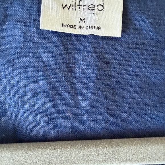 NWT Aritzia Wilfred Tenley Linen Tie-Front Crop Top (Navy) | Size M - Picture 3 of 6
